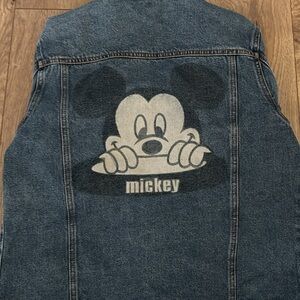 Mickey Mouse Denim Jacket with Mickey logo buttons and back design size women XS